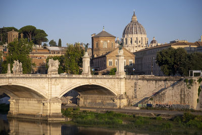 Arch bridge over river