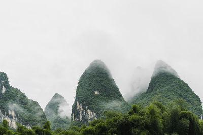 Low angle view of mountain against sky