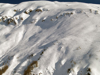 Scenic view of snow covered mountains