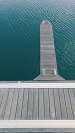 High angle view of empty jetty at sea