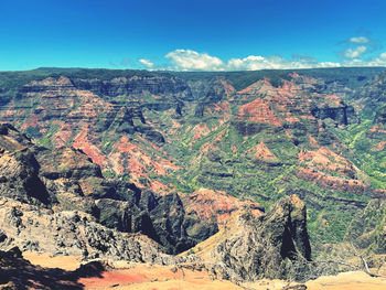 High angle view of canyon against sky