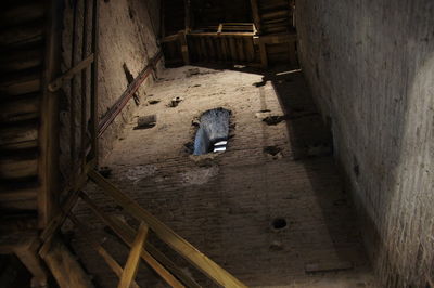 High angle view of an abandoned building