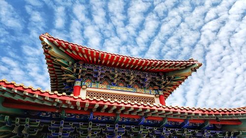 Low angle view of temple against sky