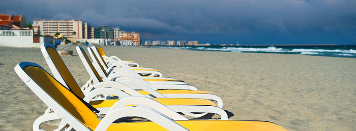 Panoramic view of beach against sky