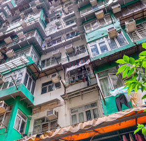 Low angle view of buildings in city