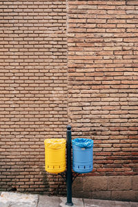 View of yellow brick wall