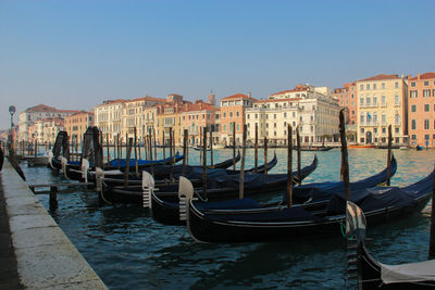 View of boats in canal