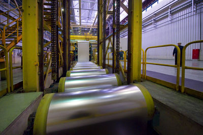 Steel sheet on production line in factory