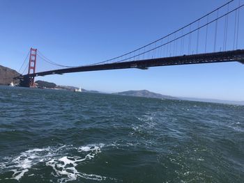 Suspension bridge over sea