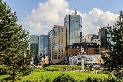 Buildings against sky in city