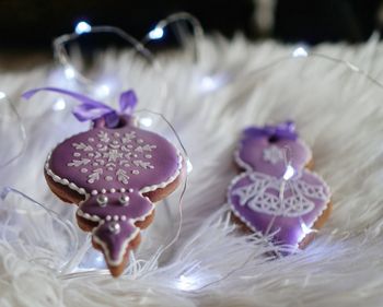 Close-up of cake on table