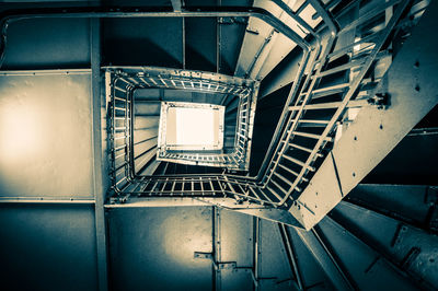 Low angle view of spiral stairs