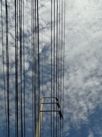 Low angle view of cables against sky