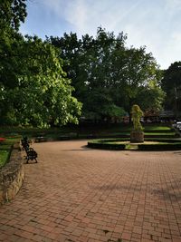 Trees in park against sky