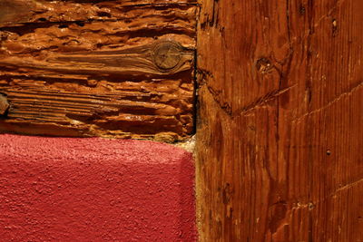 Close-up of old wooden door