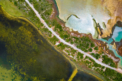 High angle view of beach