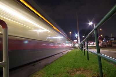 Blurred motion of train at night