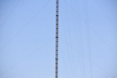 Low angle view of cables against clear sky