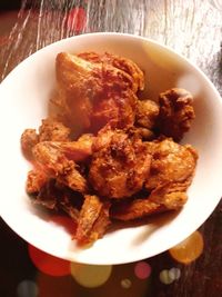 High angle view of meal served in plate