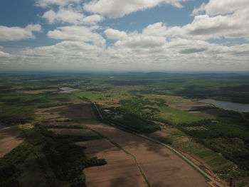 Aerial view of landscape against sky