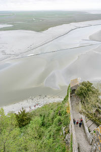 High angle view of beach