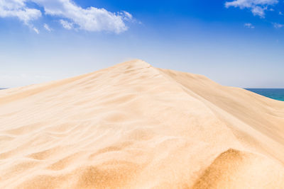 Sand dunes in a desert