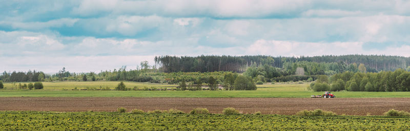 Scenic view of field against sky