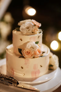 Close-up of cake on table