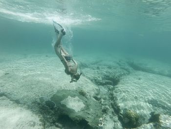 Woman snorkeling in the sea