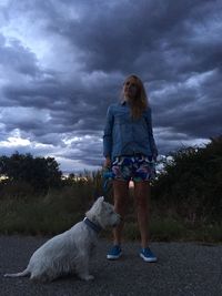 Full length of a dog on the beach