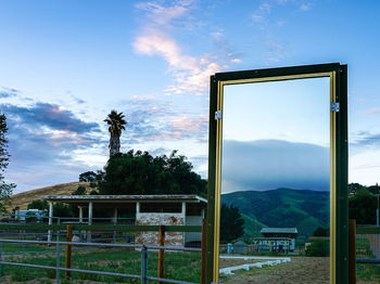 Clouds over mountain range