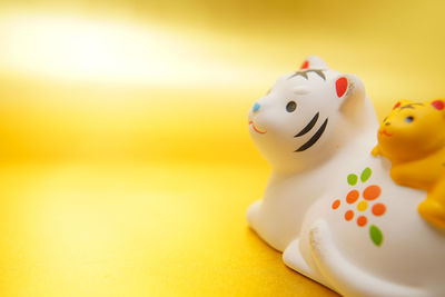 Close-up of toy on table