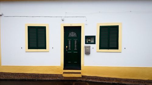 Exterior of yellow windows