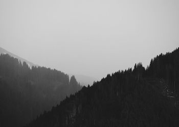 Scenic view of mountains against clear sky