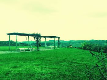 View of empty park against clear sky