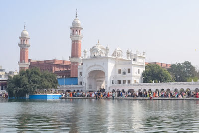 Beautiful view of golden temple - harmandir sahib in amritsar, punjab, india, famous indian sikh