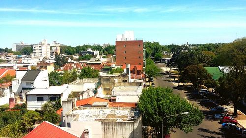 High angle shot of townscape