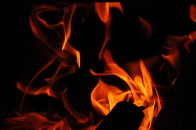 Close-up of bonfire at night