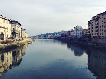 River amidst buildings against sky