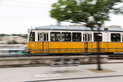 Blurred motion of cable car