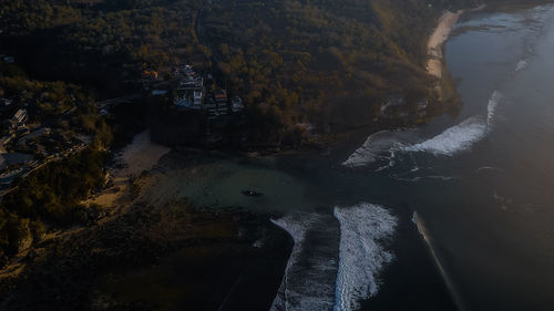 High angle view of sea