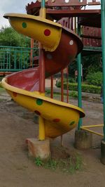 Close-up of yellow playground