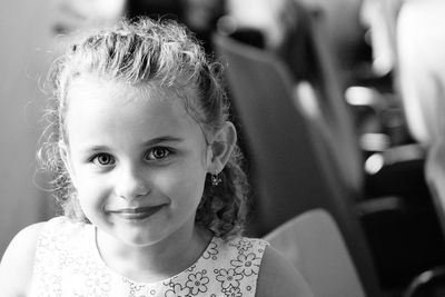 Close-up portrait of smiling girl