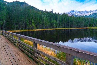 Scenic view of lake against mountain