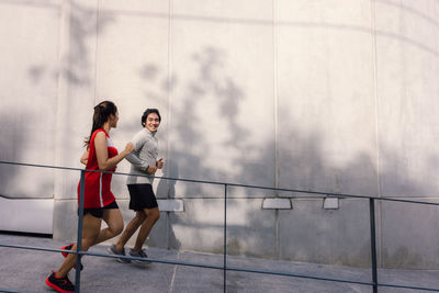 Full length of woman running