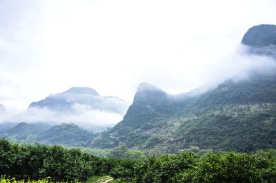 Scenic view of mountains against sky