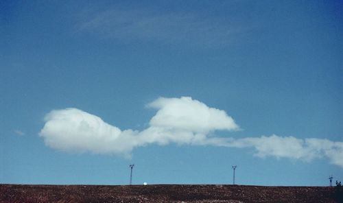 Scenic view of field against cloudy sky