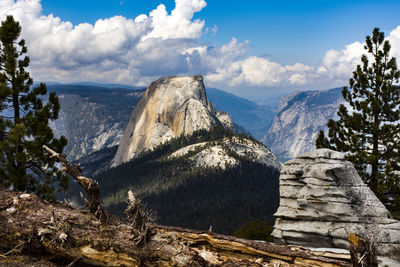 Backside of half dome in black and white. yosemite national park, california. mountain against sky. 