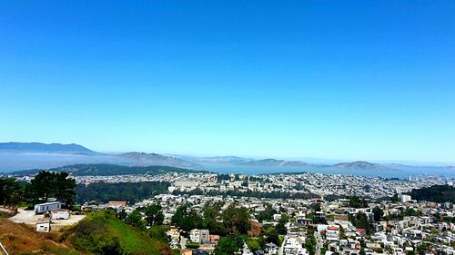 High angle shot of cityscape