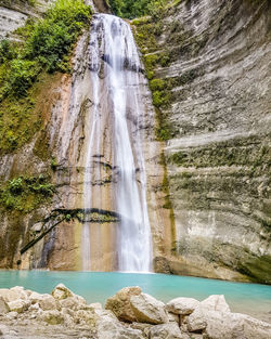 Scenic view of waterfall